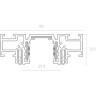 Шинопровод (низкий) для монтажа в натяжной потолок NOVOTECH 135180 NT23 000 черный, 2м IP20 48V FLUM NV-135180